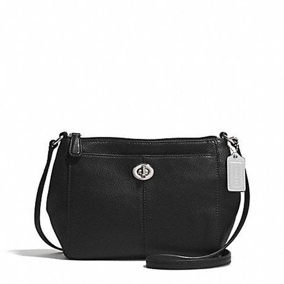 Black COACH PARK LEATHER SWINGPACK - Picture 1 of 16
